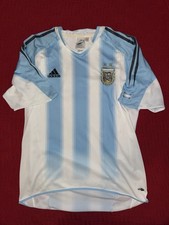2004 Adidas Authentic ARGENTINA Home Jersey Shirt - Messi - Medium