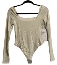 NWT Lululemon Wundermost Nulu Square-Neck LS Bodysuit Shine Bone Small