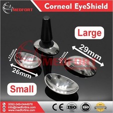 Medfort Corneal Eye Shield Stainless Steel With Suction Pump Small + Large