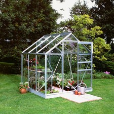 halls serre de jardin 3,8m² aluminium et verre horticole + embase so0170 +