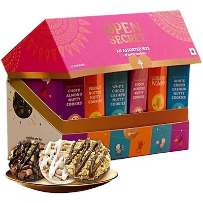 Open Secret Cookies |12 Assorted Chocolate & Dryfruit Cookies | No Maida