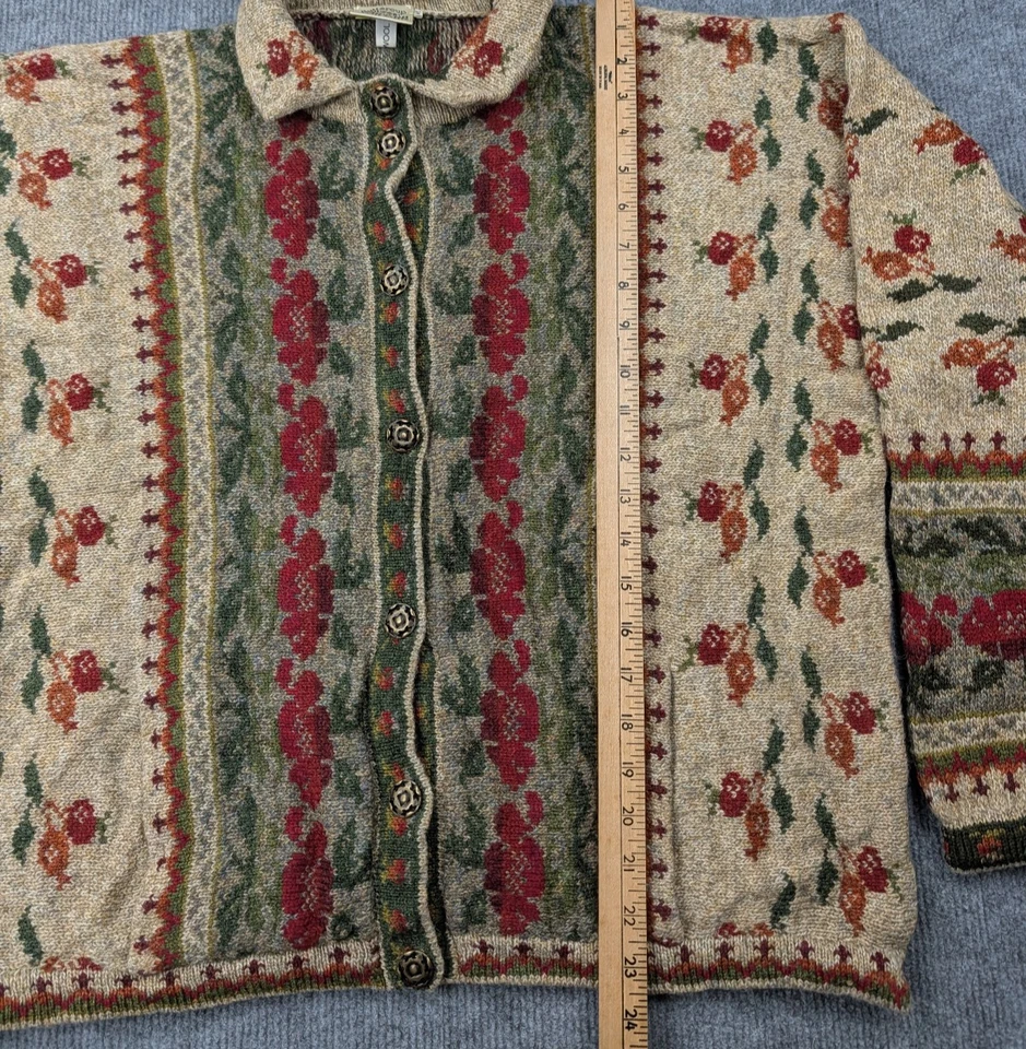 Cárdigan Buttercup Prendas de Punto para Mujer S/M Vintage Floral Boho Cottage Granola Lana Foto 4 de 4