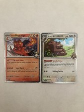 Ethan's Magcargo 036/182 & Greedent 159/182 Destined Rivals Cosmos Holo Blister 