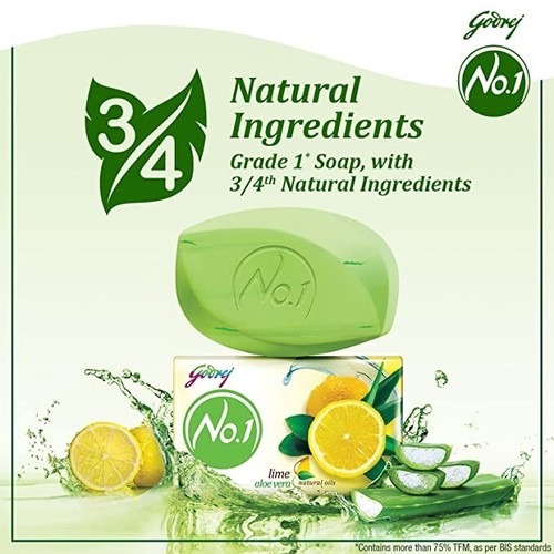 Godrej No.1 Lime & Aloe vera bath soap (100g), Pack of 4 - Picture 6 of 6