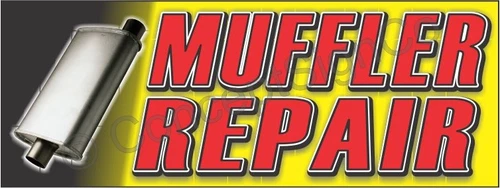 2'X5' MUFFLER REPAIR BANNER Outdoor Indoor Sign Auto Service Shop Exhaust Fix