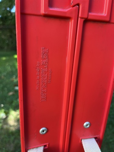 RARE Interplast HEAVY DUTY Plastic Metal Folding Table Italy Vintage Camping MCM - Picture 9 of 10