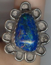 Size 7 1/2 Azurite/ Malachite Cab set in Sterling Silver Size 7 1/2 Ring