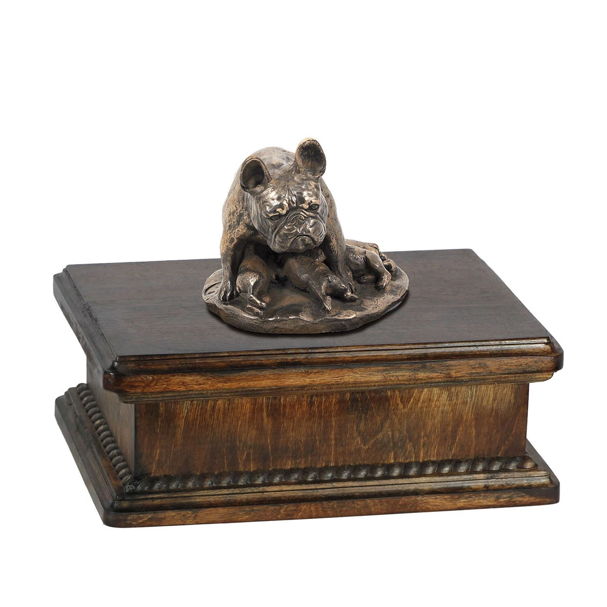 Französische Bulldogge 2, exclusive Urne, Kalte Bronze, ArtDog, AT