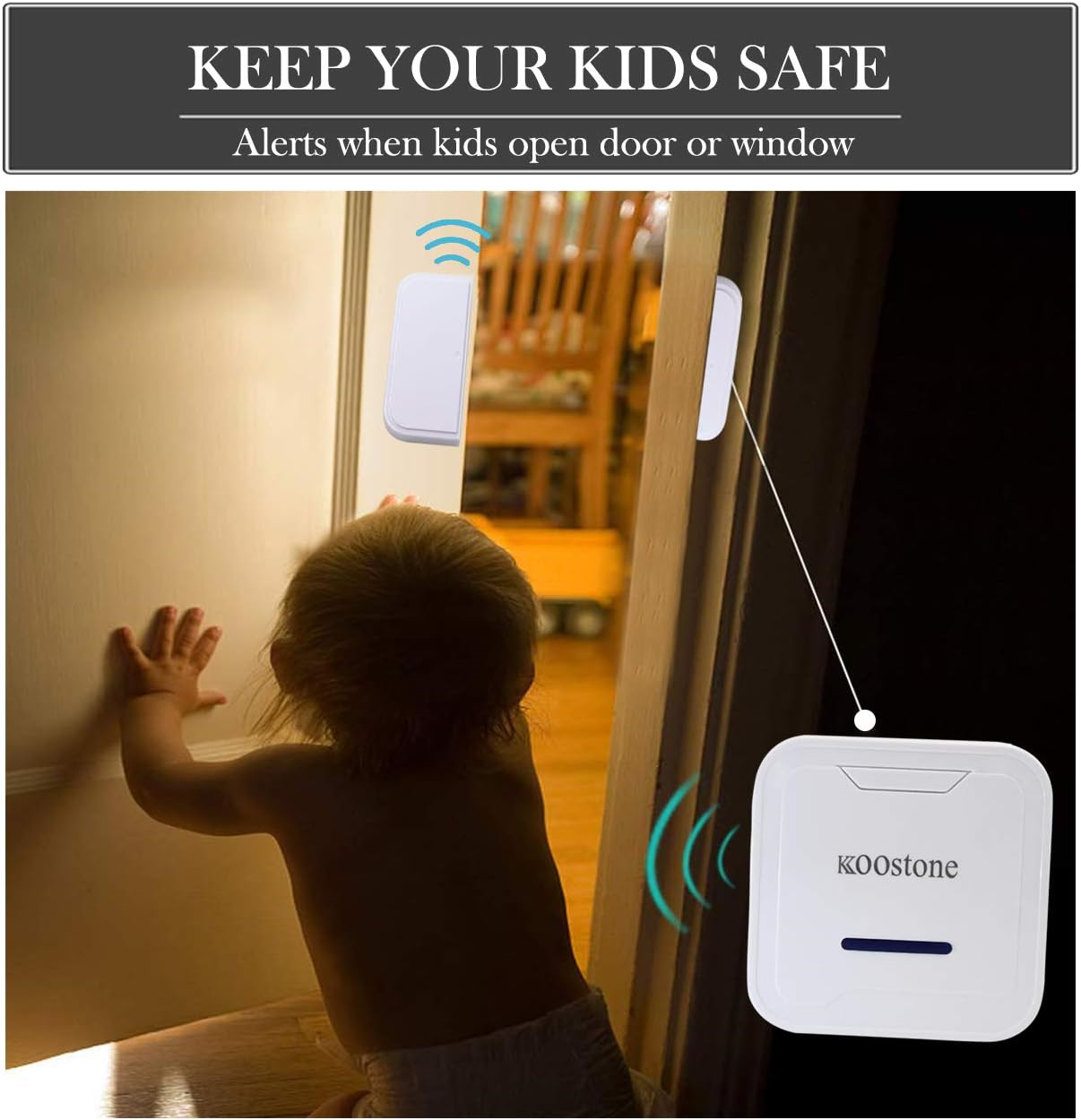 Koostone Wireless Door Entry Sensor Alarm Chime, Door Open