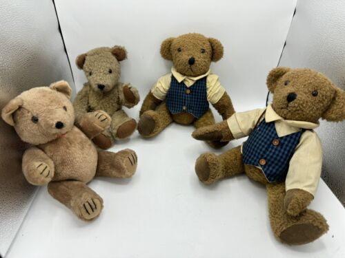 4 alte Teddybären Teddys Bären Sammlung Stofftier Brummstimme - Bild 1 von 11