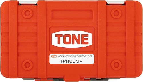 TONE Hexagon Socket Wrench Set H4100MP 12.7mm 1/2" Drive Red 12 Pieces New - Picture 2 of 6