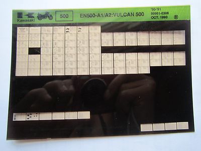 Kawasaki EN500 A1 A2 Vulcan 500 Parts Microfiche 1990-91 99961
