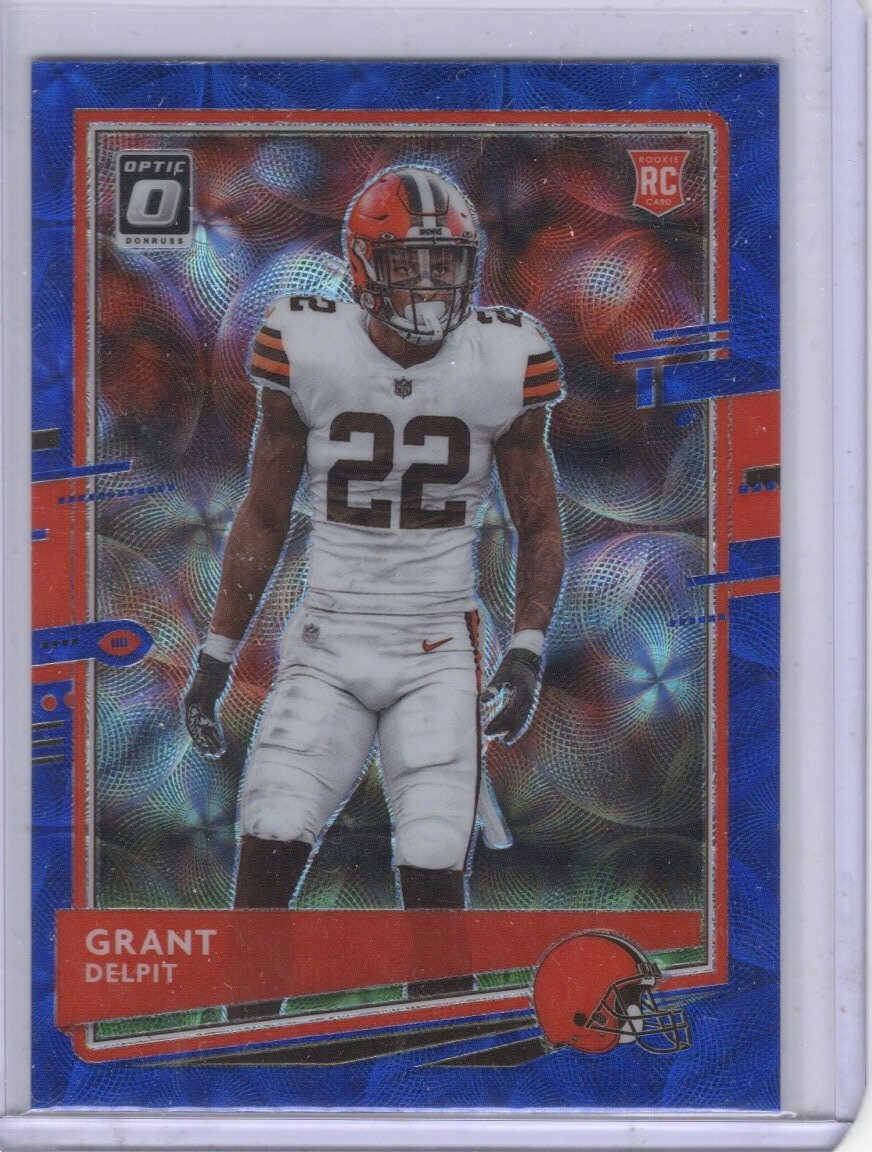 2020 Panini Donruss Optic Blue Scope RC #122 Grant Delpit Cleveland Browns