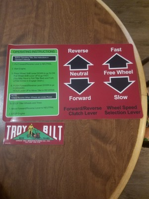 #ad TROY BILT HORSE MODEL TILLER TINE HOOD DECALS $35.00