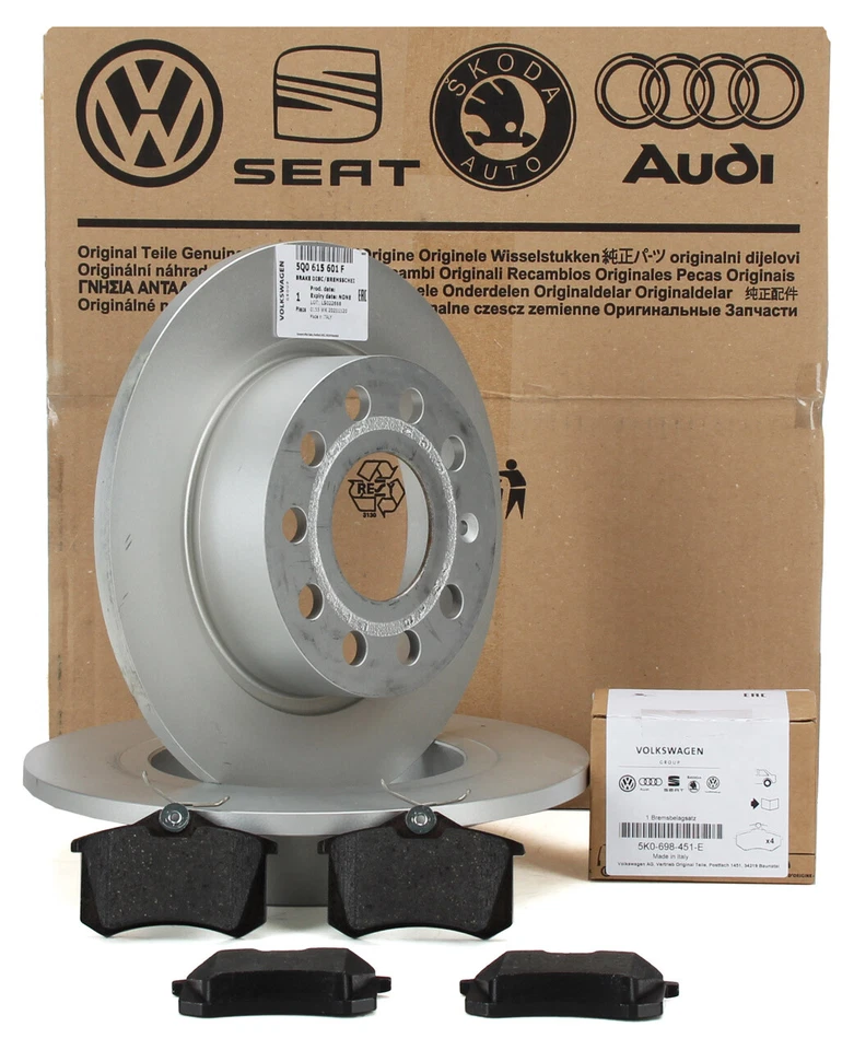ORIGINAL AUDI VW Bremsscheiben Ø 253mm + Beläge GOLF 5 6 JETTA 4 A3 8P hinten - Bild 1 von 3