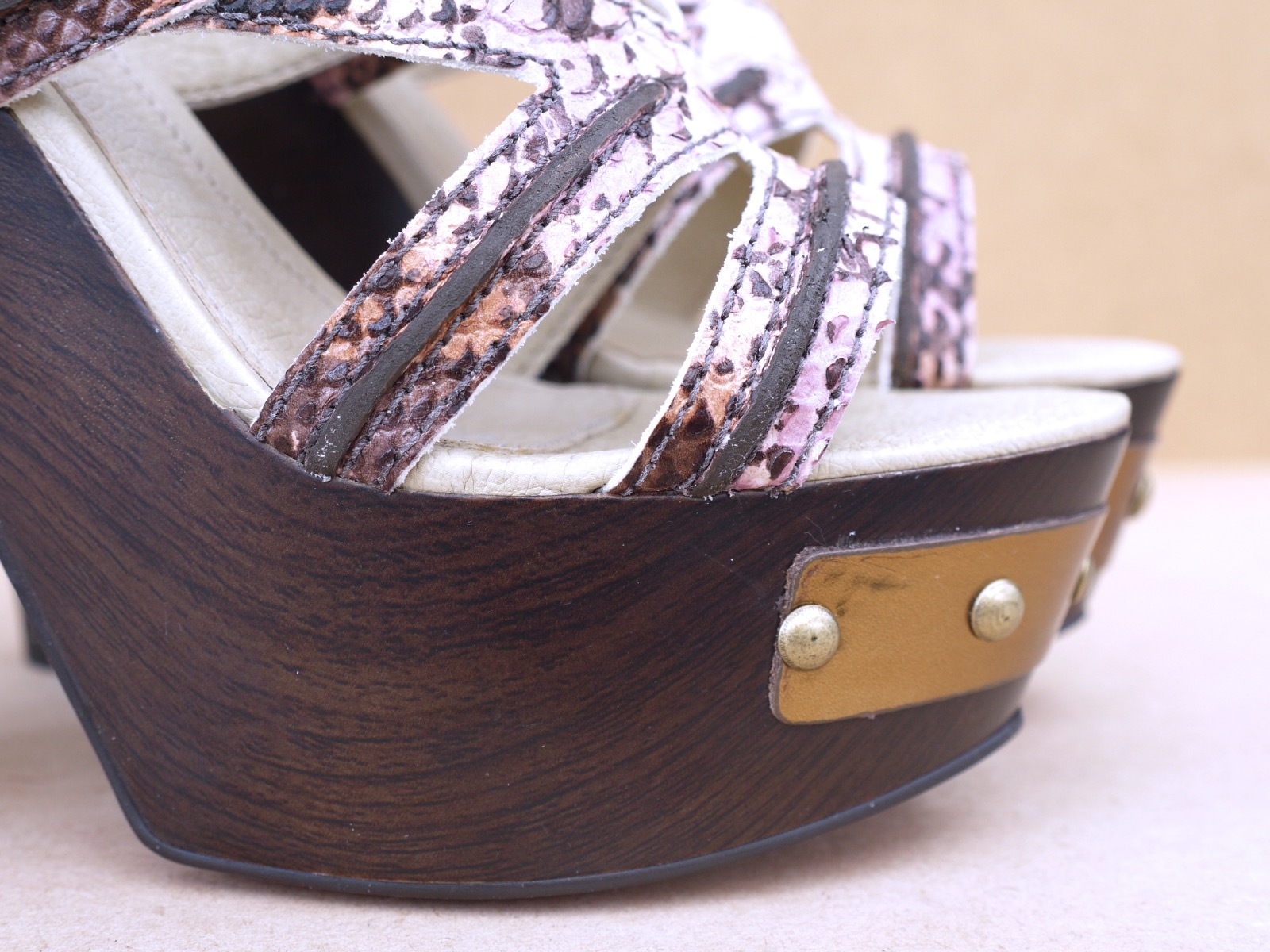 Kurt Geiger pink snakeskin effect retro 70s platform heels BNIB UK 5 RRP £150 image 6