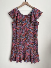 J. Crew 100% Silk Vibrant Paisley Flutter Sleeve Dress Date Special Occasion 4