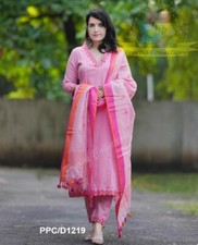Indian Designer Cotton Salwar Kameez Women Party Wear Ethnic Kurti Pant Set