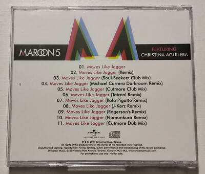 Maroon 5 & C.Aguilera - Moves like jagger. Remixes (CD, 11 tracks