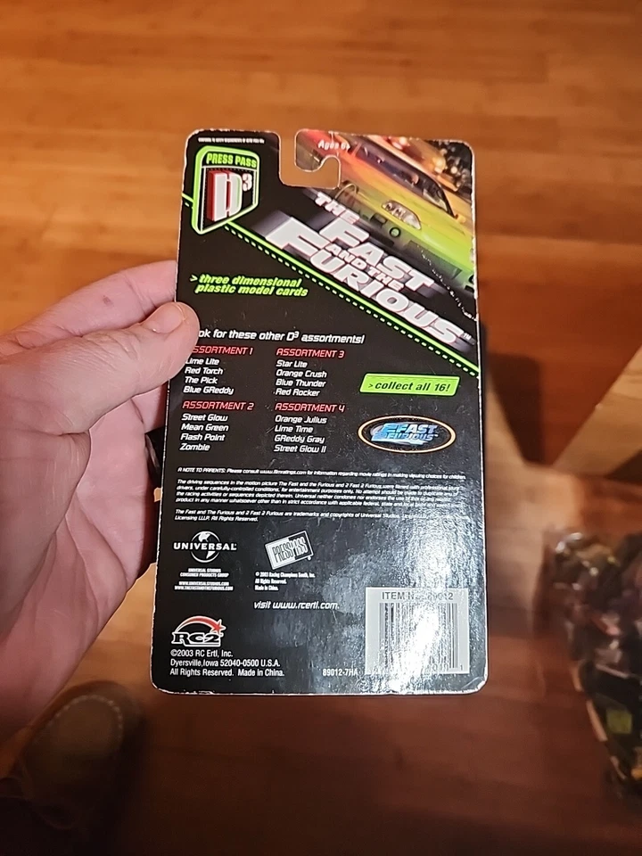 The FAST And THE FURIOUS 2003 PRESS PASS D3 Model Blue Car New In Box 4 Cards - Image 2 of 4