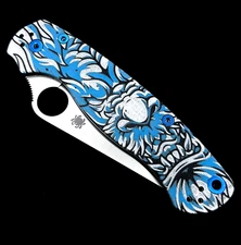 Spyderco Paramilitary 2 C81GP2 S45VN Steel Dragonface Pattern - 2 hardware opts.