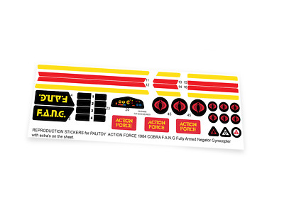 CUSTOM STICKERS for ACTION FORCE COBRA FANG F.A.N.G 1985 PALITOY