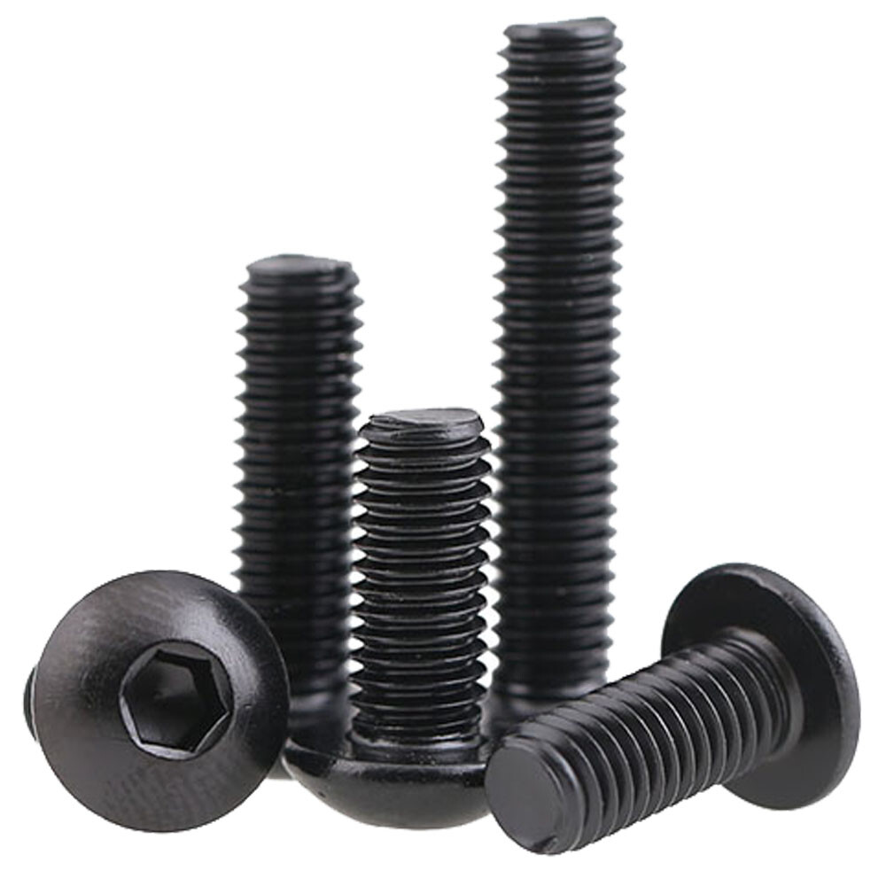 10pcs M5x14mm Button Head Hex Machine Screws – Black Oxide Finish By SpeedyFPV