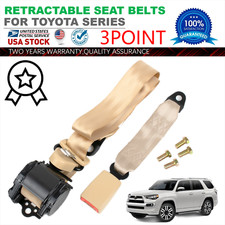 Durable Beige 3-point Retractable Car Seat Belt Emergency Locking Safety Belt