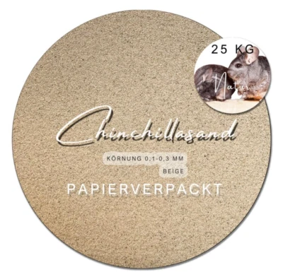 KRISTALLQUARZSAND Chinchilla Sand beige sehr fein 25 kg Badesand Staubbad Hamster Mäuse Papiersack