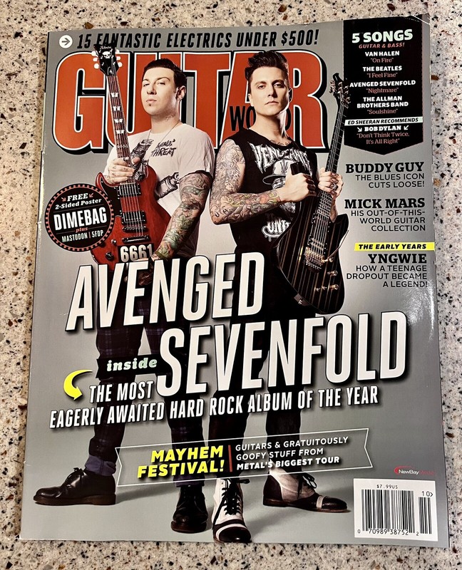 Guitar World October 2013 Avenged Centerfold Dimebag Poster
