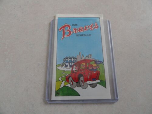 Atlanta Braves MLB 1990 Pocket Team Schedule -Bus to Stadium Print (Rare)