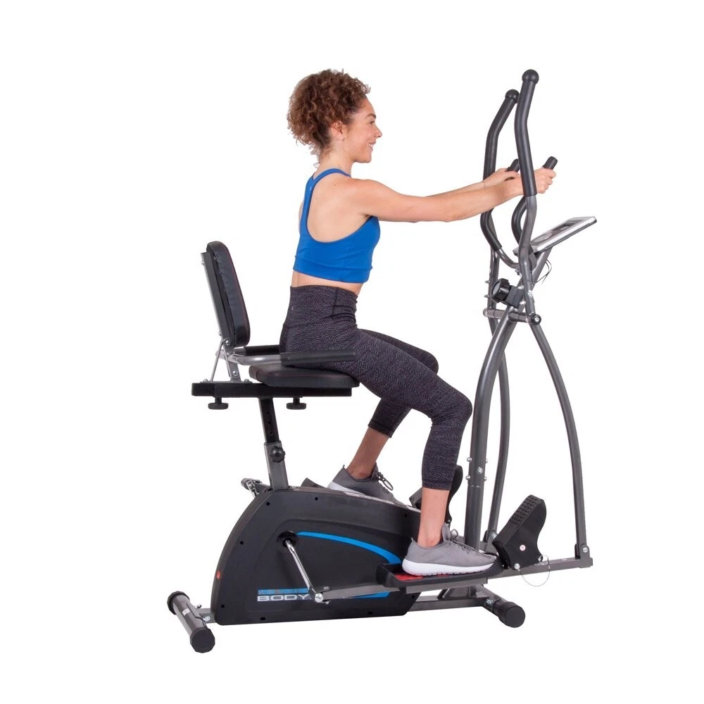 Body Champ 3 In 1 Elliptical Trainer Exercise Bike Home Gym Weight Lost Cardio