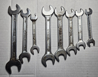 8 VINTAGE GEDORE SET NO. 12 WRENCHES, METRIC + SAE