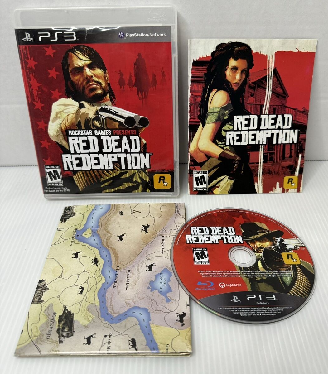 Red Dead Redemption Rockstar Games PS3 Video Game w/ Map and Manual