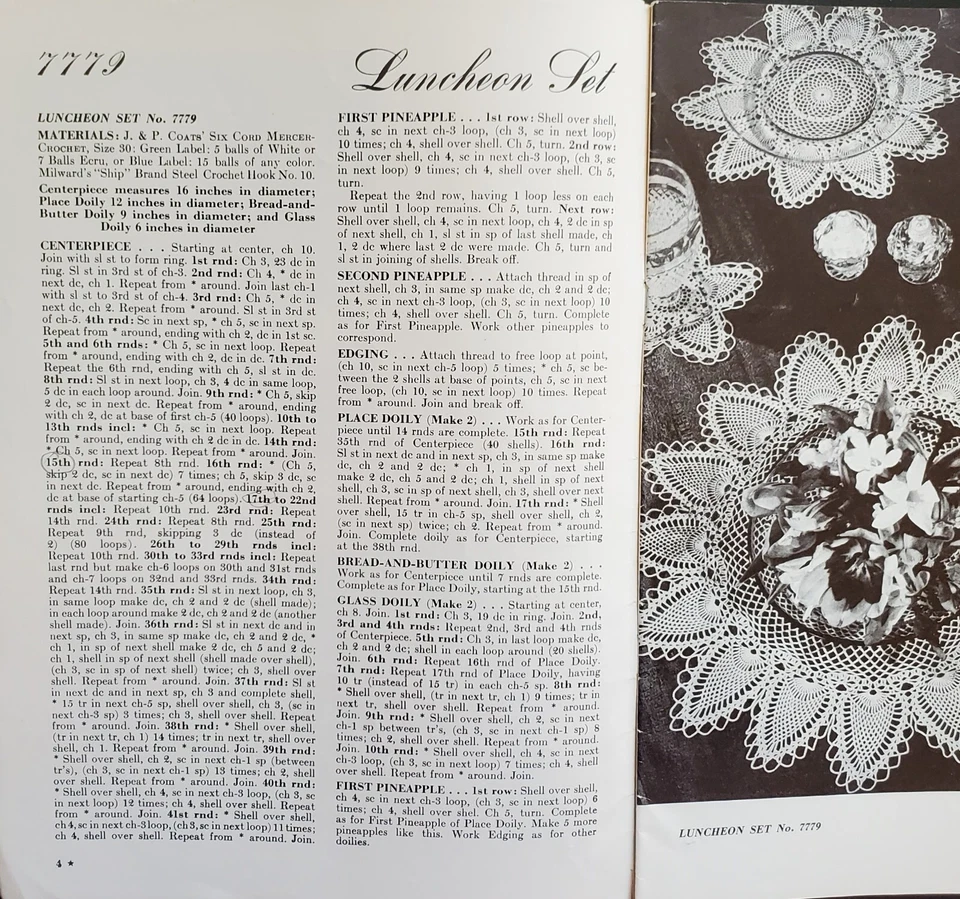 Pineapple Designs Doilies Table Cloths Beds Crochet Patterns By Coats & Clark - Image 2 of 4