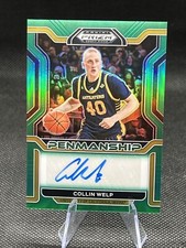 2022 Panini Prizm Draft Picks College Penmanship#26 Collin Welp Green Prizms