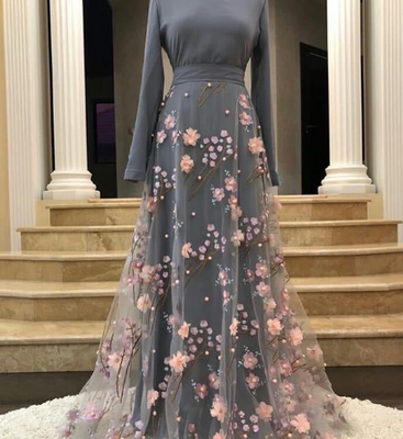 Women Embroidery Floral Long Sleeved A-Linen Lace Maxi Evening Party Dresses  HOT | eBay