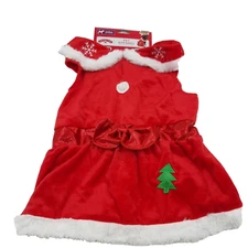 Holiday Time Pet Apparel Mrs. Claus Dog Dress Costume Medium Christmas Red New