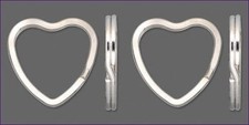 100 KEY RINGS Heart Shape 32mm Sturdy Split Ring Silver Base Metal