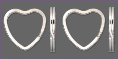 100 KEY RINGS ~ Heart Shape 32mm Sturdy Split Ring Silver Base Metal | eBay