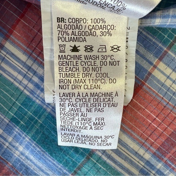 Roxy Plaid Button Down Womens Medium Boho Western… - image 9