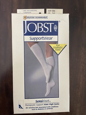 Jobst Therapeutic Support Knee High Socks White Small 8-15 mmHg