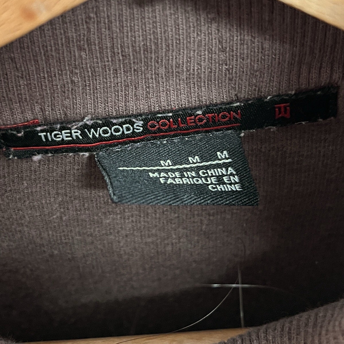 ⭐︎ Tiger Woods Collection Quarter Zip Brown Sweater Men's M | eBay