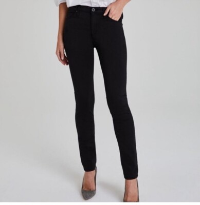 AG Adriano Goldschmied Black The Prima Cigarette Leg Jeans 27R