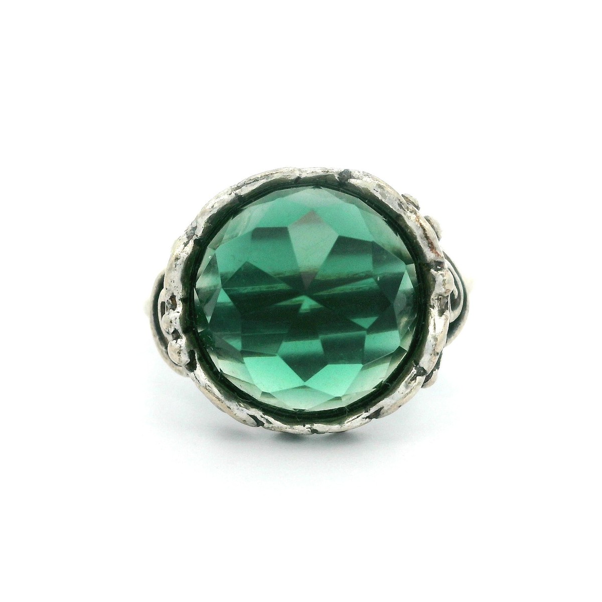 Vintage Ruth Doron Sterling Silver Synthetic Green Tourmaline
