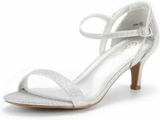 DREAM PAIRS Women's Lexii Fashion Stilettos Open Toe Pump Heel Sandals, Silver,