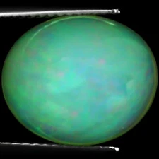 7.15 Ct Natural Ethiopian Cabochon Opal Gemstone Multi Color Oval Cut