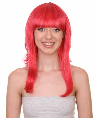Adult Women's 17'' Inch Medium Halloween Video Game Annie Costume Wig, HW-6898A