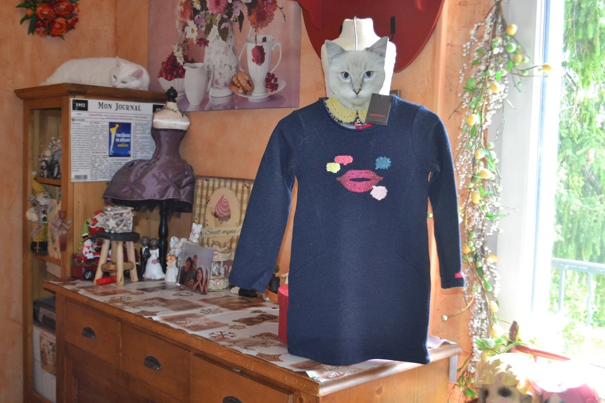Robe Catimini Fille 6 Ans - Bleue, Manches Longues, Mi-longue - Neuve Avec étiquettes