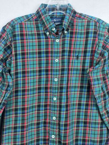 Ralph Lauren Youth Boys 100% Cotton Plaid Shirt Size M 12/14; Preppy, Old Money - Picture 2 of 11